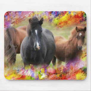 Tapis De Souris Horses Colorful