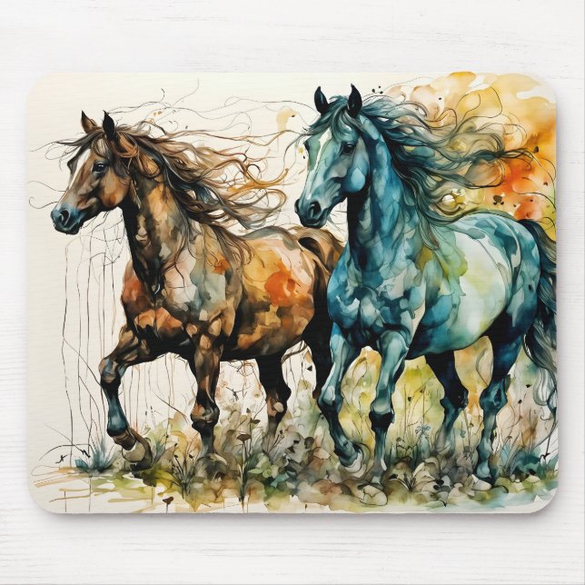 Tapis De Souris Horses in the Pasture (Devant)