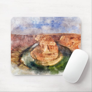 Tapis De Souris Horseshoe Bend in Grand Canyon aquarelle