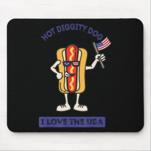 Tapis De Souris Hot Diggity Chien Juillet 4 Patriotique Patriotiqu