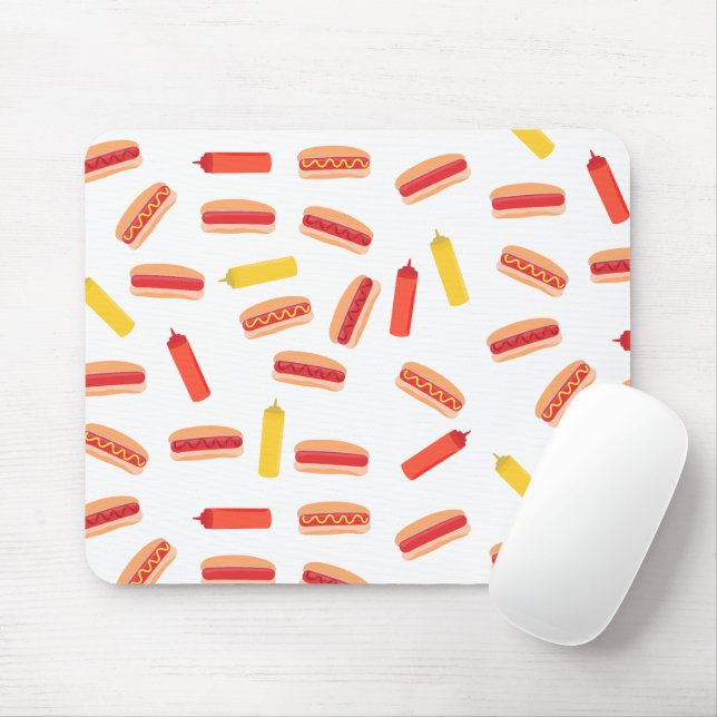 Tapis De Souris Hot Dog Fast Food Motif barbecue (Avec souris)