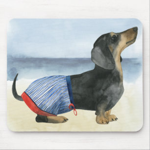 Tapis De Souris Hot Dog Puppy In Swimming Trunks