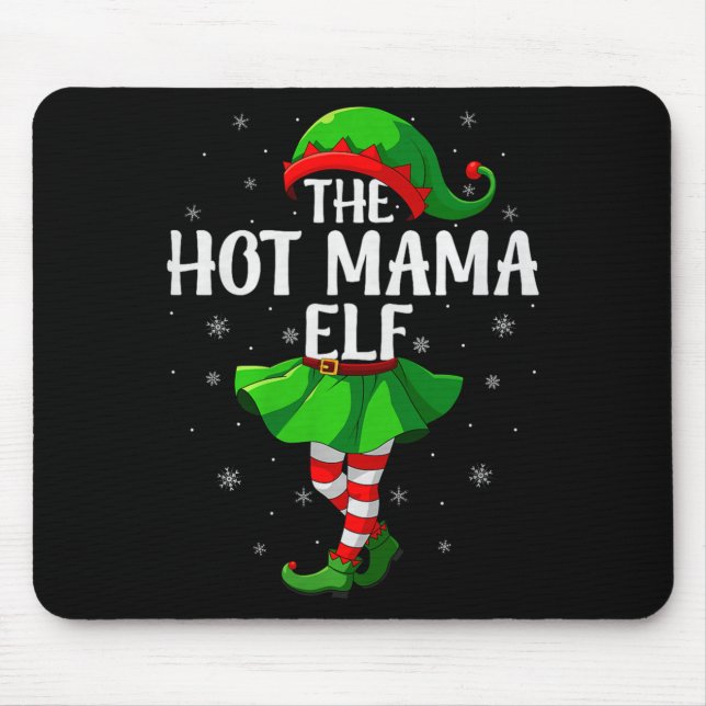 Tapis De Souris Hot Mama Elf Christmas Girls Women Elf Squad Xmas  (Devant)