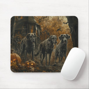Tapis De Souris Hound Afghan Halloween nuit chien délice