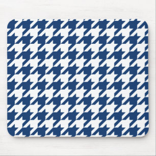 Tapis De Souris Houndstooth Élégant Marine