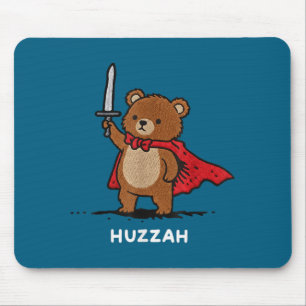 Tapis De Souris Hourra Chevalier Ours Drôle Citation de Mème d'Épé