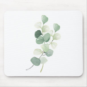 Tapis De Souris Housse de couette Feuilles de Pastel d'Eucalyptus 
