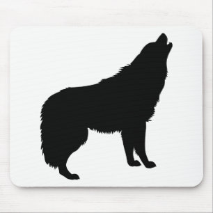 Tapis De Souris Howling Wolf Silhouette