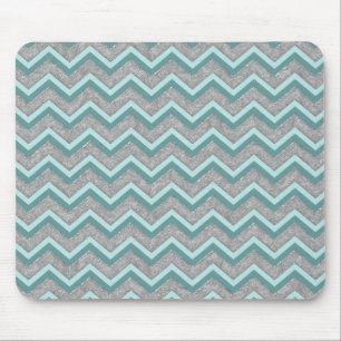 Tapis De Souris Huile d'argent et ZigZag Turquoise