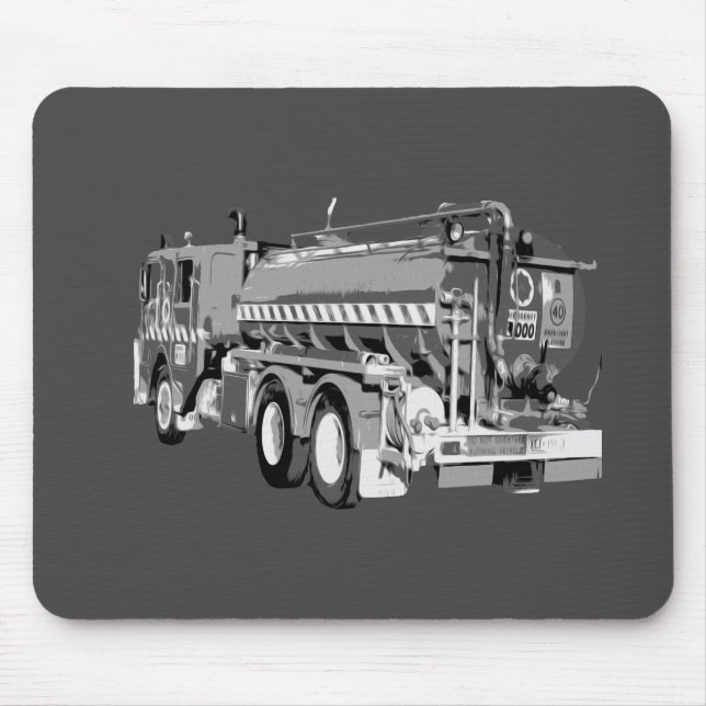 Tapis De Souris Huile de camion-pompier gris peinte, (Devant)