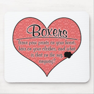 Tapis De Souris Humour de chien d'empreintes de pattes de boxeur