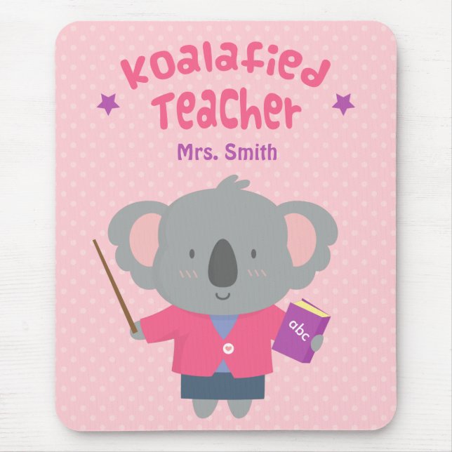 Tapis De Souris Humour femelle mignon de calembour de professeur (Devant)