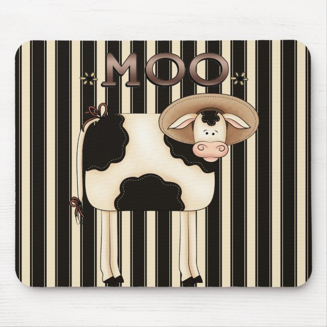 Tapis De Souris Humour Mousepad de vache à pays (Devant)