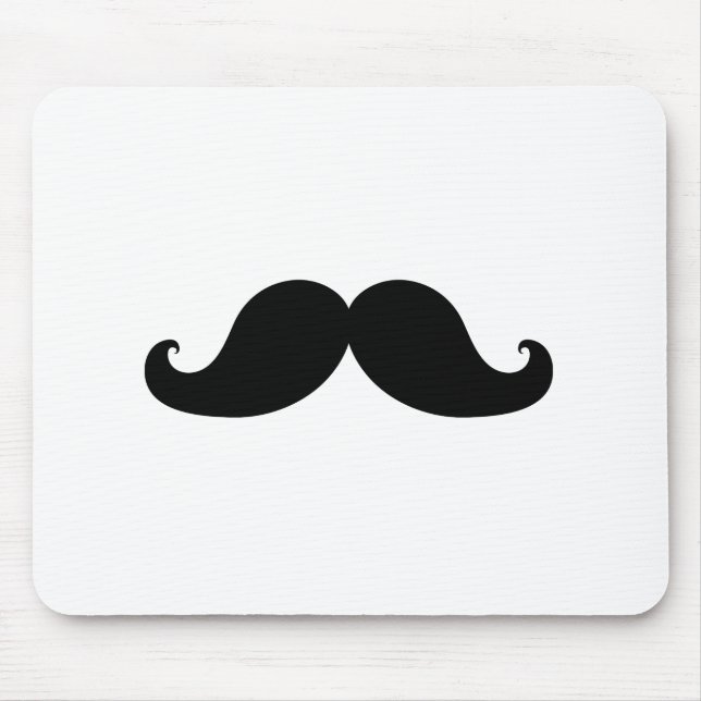 Tapis De Souris Humour noir drôle de moustache (Devant)