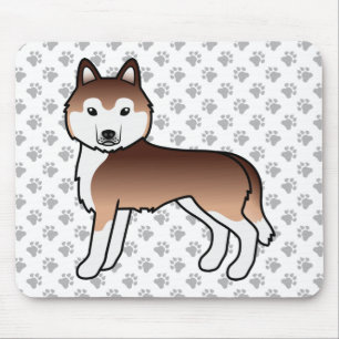 Tapis De Souris Husky Sibérien Cuivré Chien de Dessin Animé Mignon