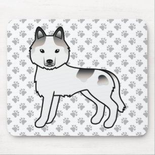 Tapis De Souris Husky sibérien piebalds gris Chien de dessin animé