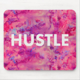 Tapis De Souris Hustle aquarelle Typographie moderne Mousepad