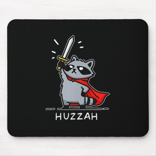 Tapis De Souris Huzzah Raccoon Knight Funny Sword (Devant)