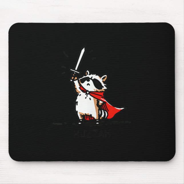 Tapis De Souris Huzzah Raccoon Knight Funny Sword (Devant)