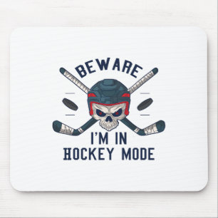 Tapis De Souris I' ; m En Mode Hockey - Crâne du joueur de hock