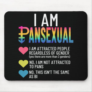 Tapis De Souris I Am Pansexual - LGBTQIA Pride Coeurs Arc En Ciel 