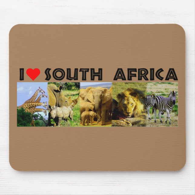 Tapis De Souris I Heart Afrique du Sud Photos de la faune (Devant)
