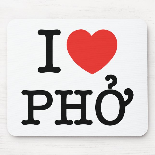 Tapis De Souris I Heart (Amour) Pho (Devant)