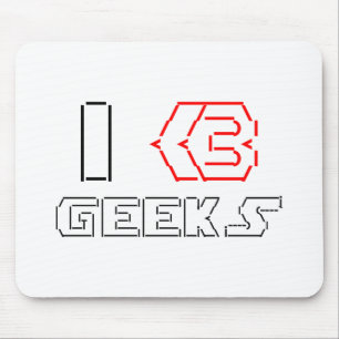 Tapis De Souris I Heart Geek ASCII ART