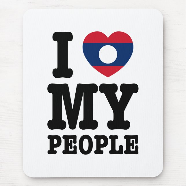 Tapis De Souris I Heart (Love) My Lao People (Devant)
