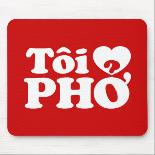Tapis De Souris I Heart (Love) Pho (Tôi PHỞ)