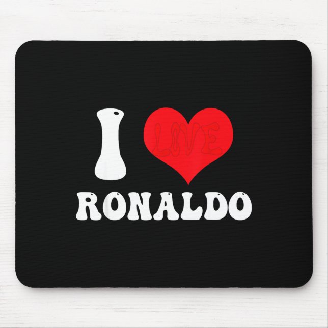 Tapis De Souris I Heart Ronaldos First Name Groovy D Valentines  (Devant)