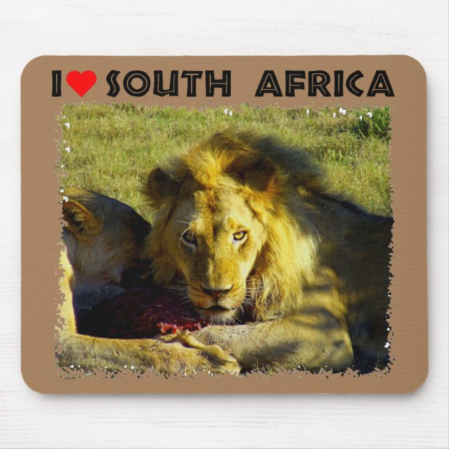 Tapis De Souris I Heart South Africa Lion Stare (Devant)