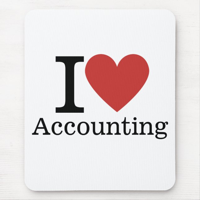 Tapis De Souris I ❤️ Love Accounting - Département Comptabilité - (Devant)