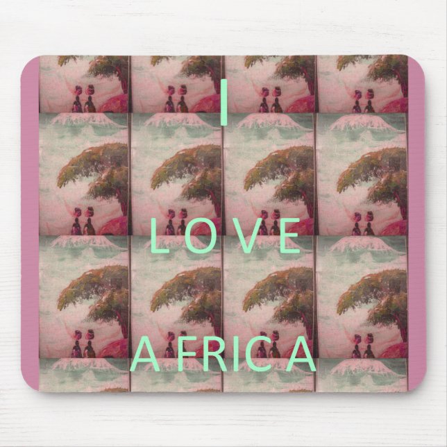 Tapis De Souris I Love Africa - Motif du paysage culturel (Devant)