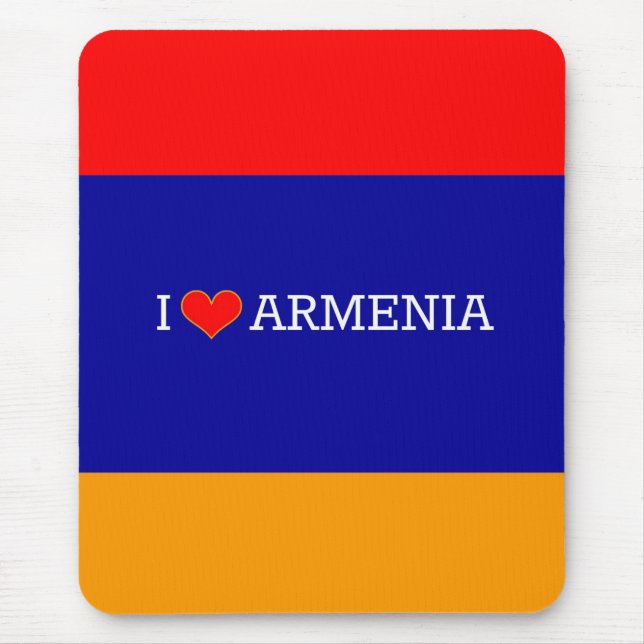 Tapis De Souris I Love Armenia, drapeau de l'Arménie (Devant)