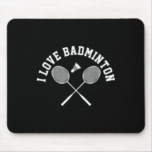 Tapis De Souris I Love Badminton Player Gift Retro Style