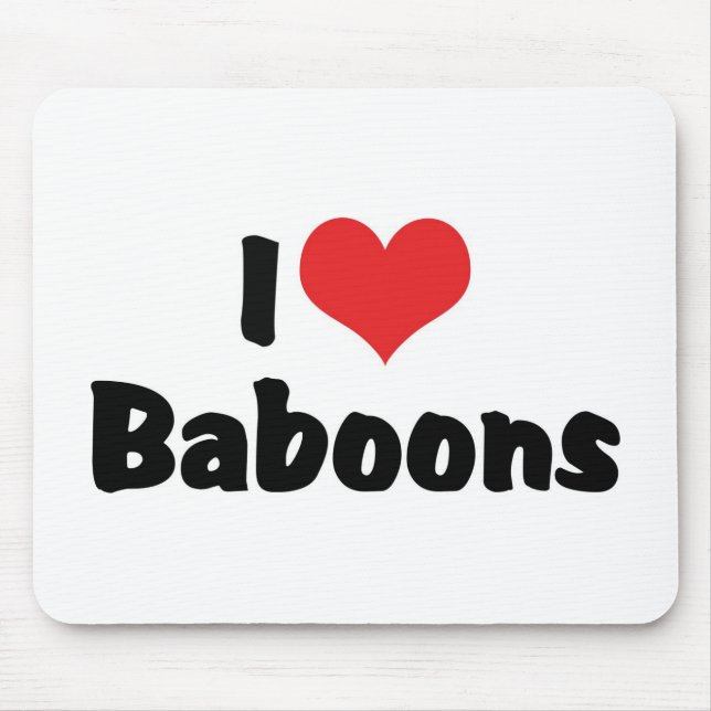 Tapis De Souris I Love Heart Baboons (Devant)