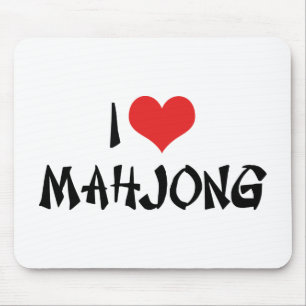 Tapis De Souris I Love Heart Mahjong - Mah Jong Lover