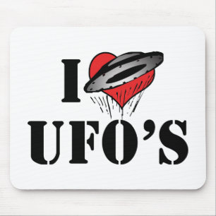 Tapis De Souris I Love Heart UFO's - Roswell Area 51 Alien Lover