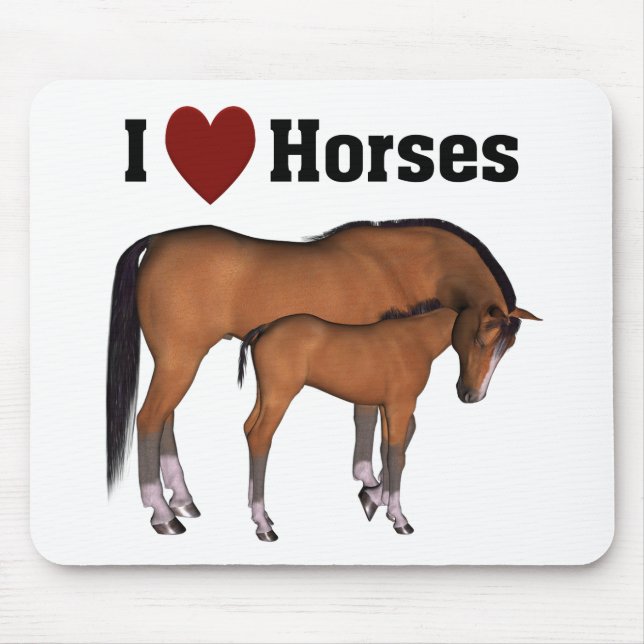 Tapis De Souris I Love Horses Mousepad (Devant)