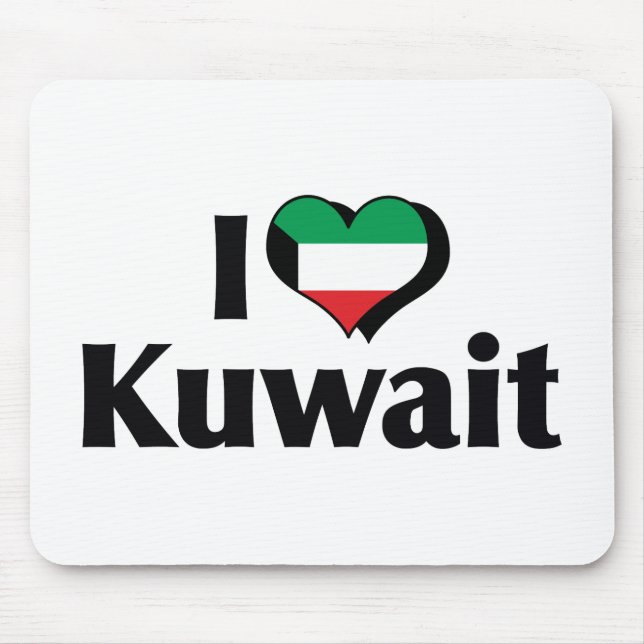Tapis De Souris I Love Kuwait Flag (Devant)
