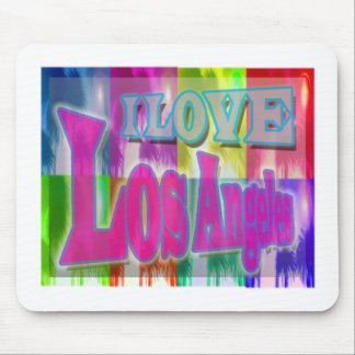 Tapis De Souris "I LOVE Los Angeles" Palms colorés Mousepad