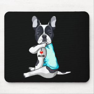 Tapis De Souris I Love Maman Tattoo Français Bulldog Maman Amoureu