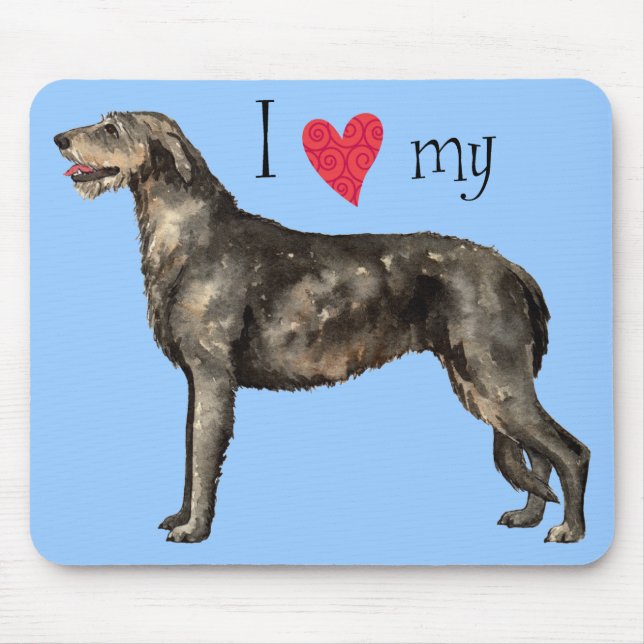 Tapis De Souris I Love my Irish Wolfhound (Devant)