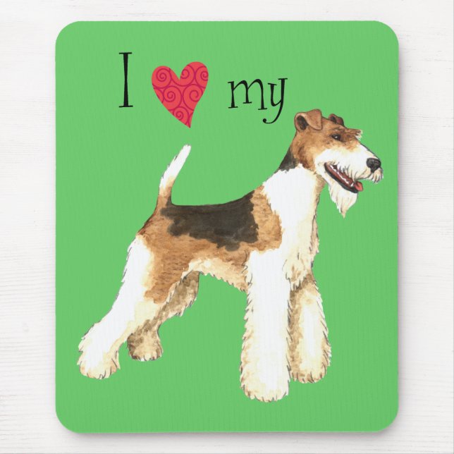 Tapis De Souris I Love my Wire Fox Terrier (Devant)