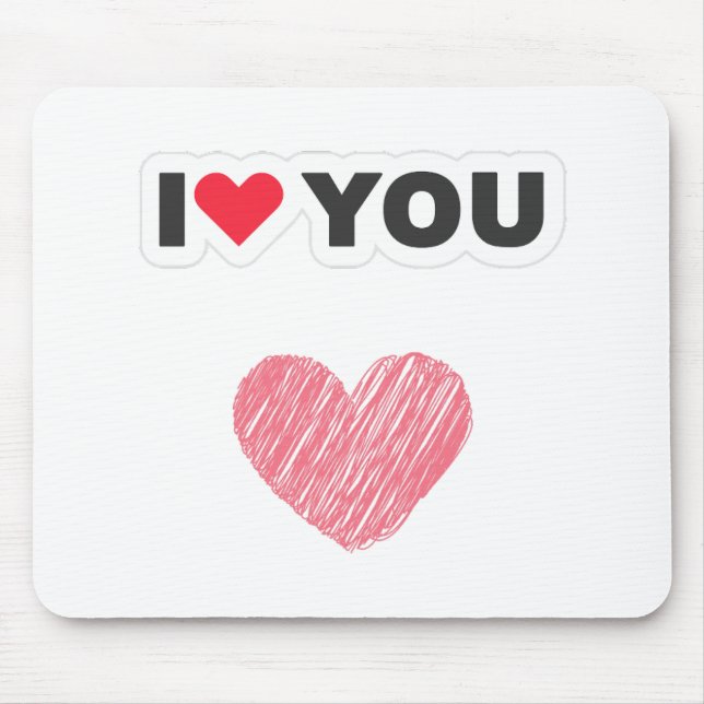 Tapis De Souris I Love You Mouse Pad - Romantic and Functional (Devant)