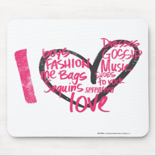 Tapis De Souris I magenta de graffiti de coeur