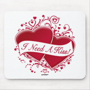 Tapis De Souris I Need A Kiss! Red Hearts