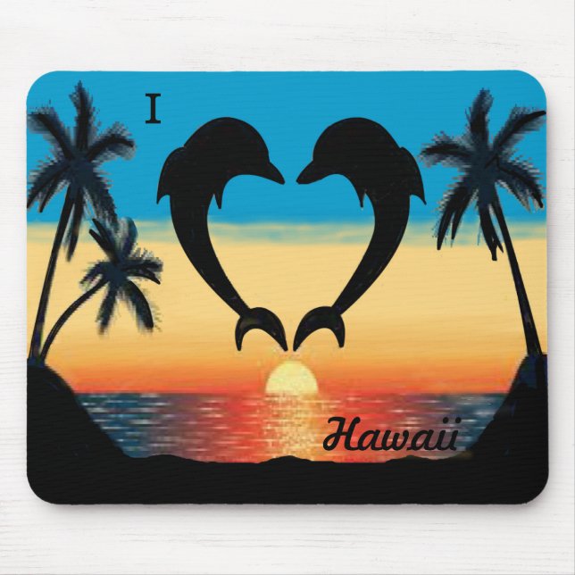 Tapis De Souris I palmiers de coucher du soleil d'océan d'Hawaï (Devant)