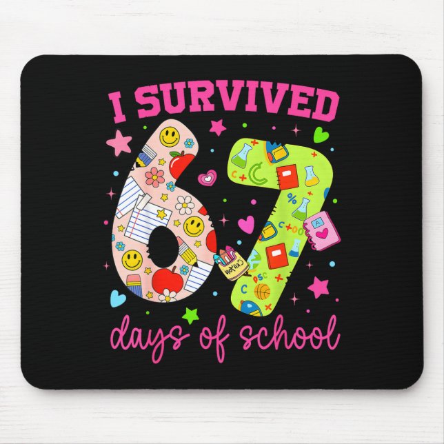Tapis De Souris I Survived 67 Days Of School Funny Camouflage Boy  (Devant)